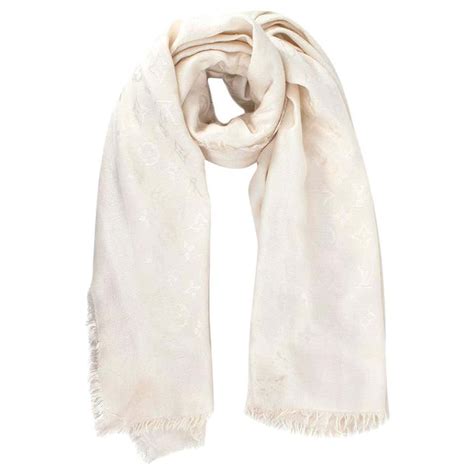 louis vuitton scarf cream|genuine Louis Vuitton scarf.